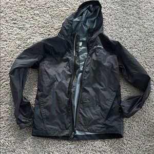 Columbia Black and Gray Raincoat with Full-Length Zipper